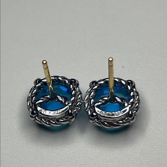 David Yurman Chatelaine Earrings in Blue Topaz - Picture 2 of 8
